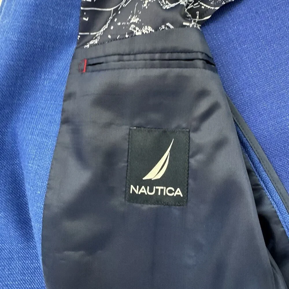 Nautica Jensen Blazer Mens 44R Bright Blue Active Stretch Sport Coat NWT
